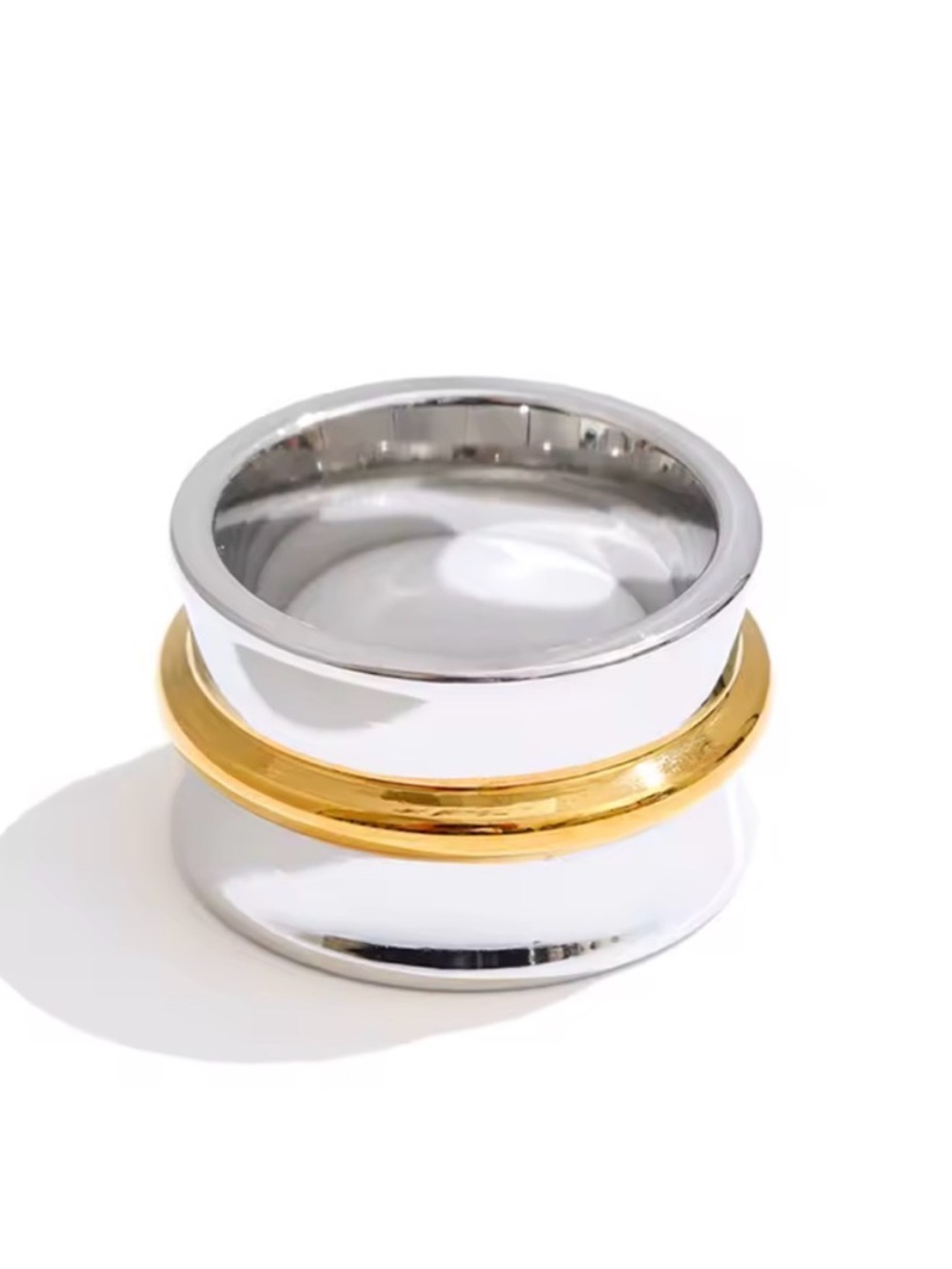 Two-Tone Silver and Gold Stackable Ring